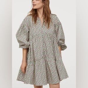 H&M Cotton Ditsy Floral Dress - L